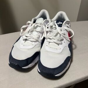 Nike Air Max White and Navy Sneakers